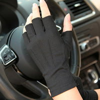 Car Driving Gloves Summer Anti-UV Gloves Men half finger gloves Thin Sweat Absorption Breathable Non-Slip Drive Hand Protector