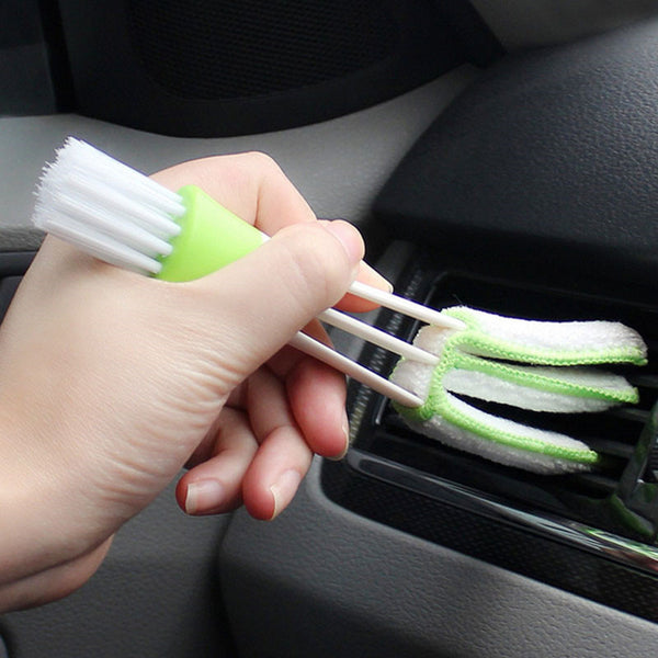 Car Cleaning 2 In 1 Cleaning Brush Air-Conditioner Outlet Cleaning Dust Brush Gap Sash Grooves Cleaning Tool Car Accessories