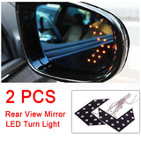 2PCS Car Rearview Mirror Turn Signal Light 14SMD LED Arrow Indicator Rearview Mirror Exterior Lamp Car Accessories