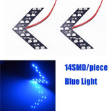 2PCS Car Rearview Mirror Turn Signal Light 14SMD LED Arrow Indicator Rearview Mirror Exterior Lamp Car Accessories