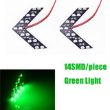 2PCS Car Rearview Mirror Turn Signal Light 14SMD LED Arrow Indicator Rearview Mirror Exterior Lamp Car Accessories