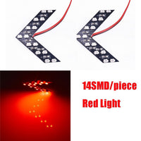 2PCS Car Rearview Mirror Turn Signal Light 14SMD LED Arrow Indicator Rearview Mirror Exterior Lamp Car Accessories