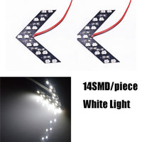 2PCS Car Rearview Mirror Turn Signal Light 14SMD LED Arrow Indicator Rearview Mirror Exterior Lamp Car Accessories