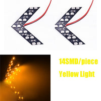 2PCS Car Rearview Mirror Turn Signal Light 14SMD LED Arrow Indicator Rearview Mirror Exterior Lamp Car Accessories