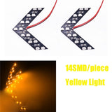 2PCS Car Rearview Mirror Turn Signal Light 14SMD LED Arrow Indicator Rearview Mirror Exterior Lamp Car Accessories